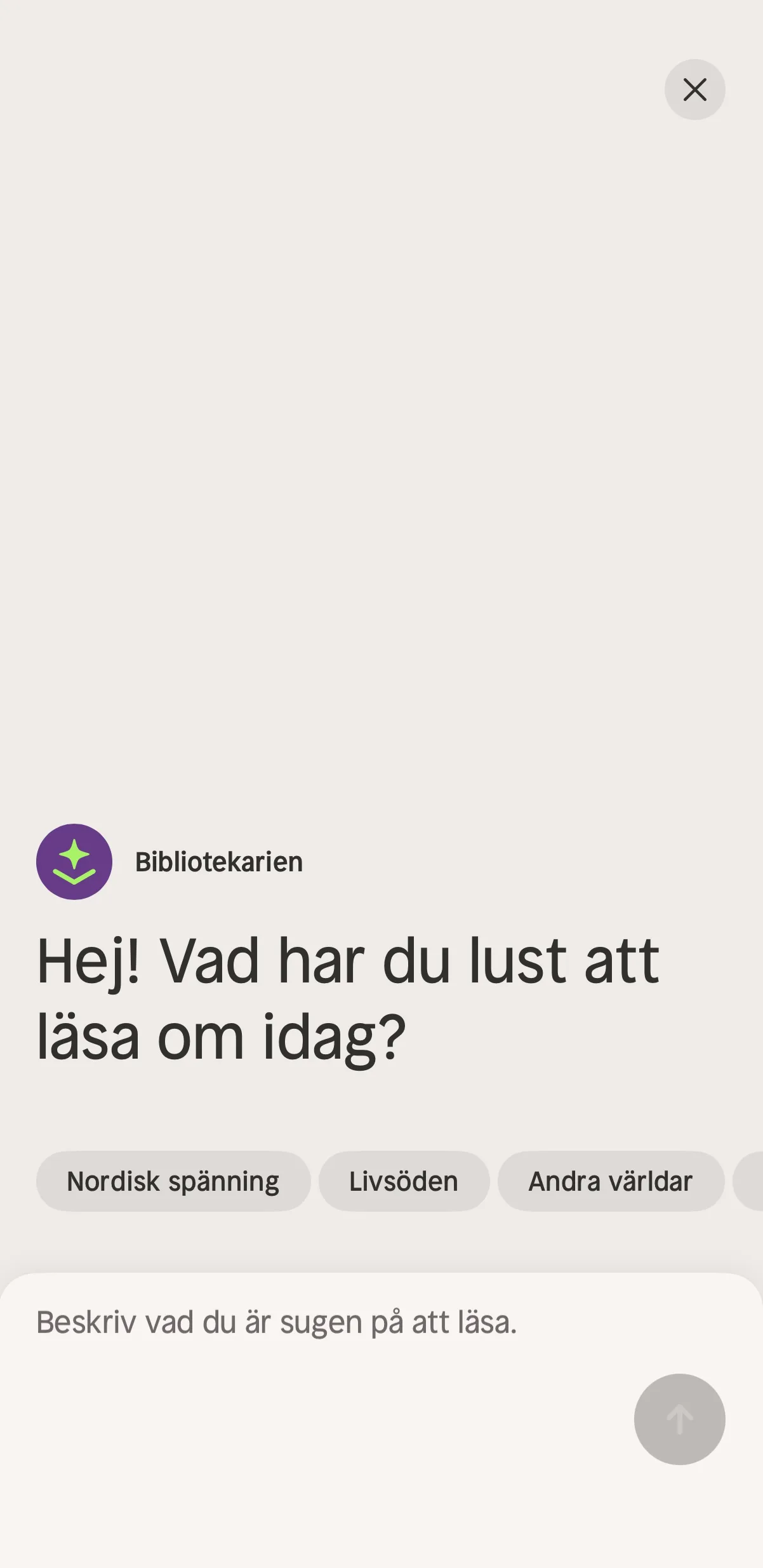 Nextory bibliotekarien — AI-baserade bokförslag